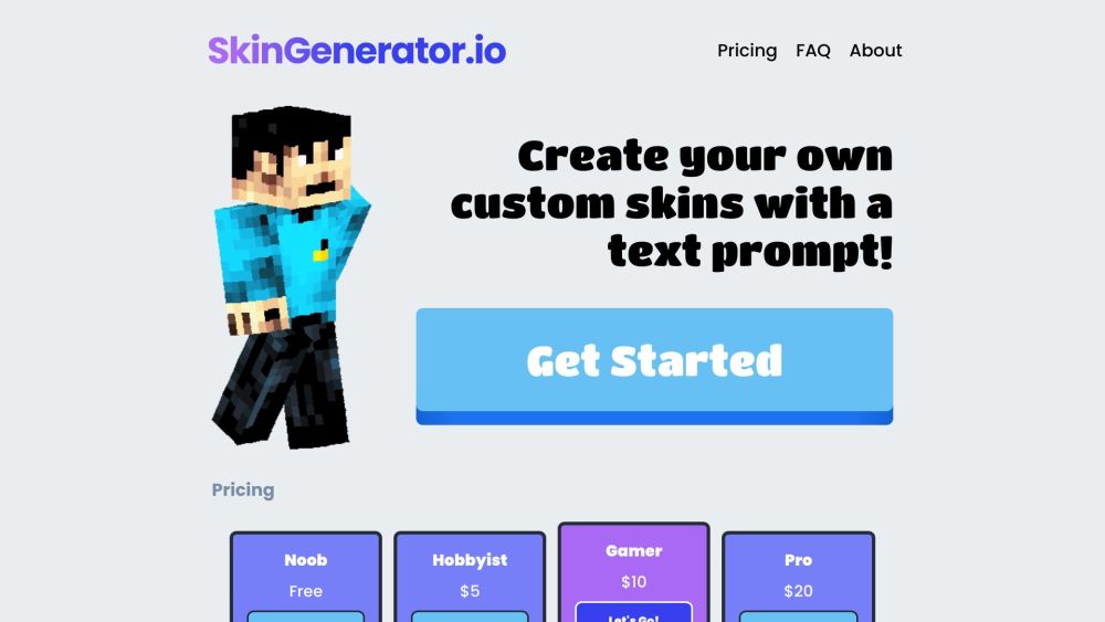 skingenerator.io - Minecraft Skin Generator using Stable Diffusion model